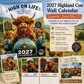 2027 Funny Highland Cow Wall Calendar | A4 Hanging Calendar | Designed by Isabel Kline