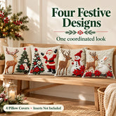 Christmas Pillow Covers 4-Piece Set — Festive Sofa Makeover