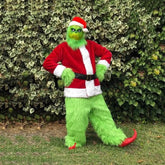 Green Shaggy Adult Santa Claus Costume (Complete Set)
