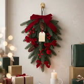 Festive Cartoon Artificial Pine Teardrop Swag (35×60 cm)