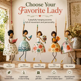 Hand-painted Hanging Ornament "Dancing Lady" – Playful Folk Art That Comes to Life