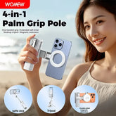 Z3 Magnetic Selfie Stick Tripod – Zoomable Mini Palm Grip with Focus Adjustment Dial