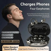 3-in-1 Wireless Earbuds with Power Bank Charging Case – Clip-On & Sleep Bluetooth Headphones