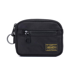 Small Casual Men's Coin Purse Canvas Zipper Short Wallet Retro Key Holder Money Bag
