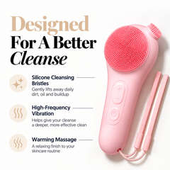 2-in-1 Silicone Facial Cleansing Brush with Heat & Vibration – Cleanse, Massage & Glow