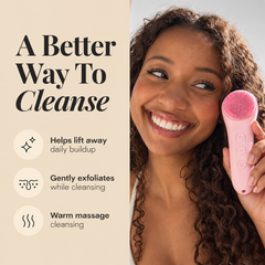 2-in-1 Silicone Facial Cleansing Brush with Heat & Vibration – Cleanse, Massage & Glow