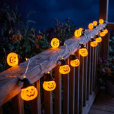 Halloween Pumpkin LED String Lights with Multicolor Bulbs for Party Yard Window Decor, Spooky Festive Holiday Lighting for Indoor Outdoor Home Display