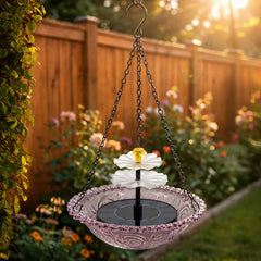 Outdoor Glass Hummingbird Water Feeder, Auto Circulating Water Garden Landscape Decor