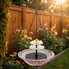 Outdoor Glass Hummingbird Water Feeder, Auto Circulating Water Garden Landscape Decor