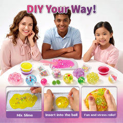 DIY Stress Ball Making Kit – 12PCS Squishy Maker Set with Beads, Glitter & Paw Molds