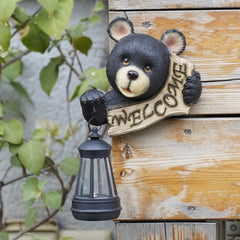 Black Bear Wall Lantern – American Country Style, Sculpture by Day, Glow by Night