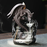 Dark Winged Dragon Backflow Incense Burner β Smoke Falls Like a Waterfall