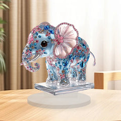 Cartoon Blue Pink Elephant 2D Flat Acrylic Home Living Room Bedroom Desktop Decoration Assembly Props Figurines Miniatures Craft