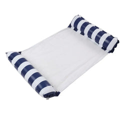 nflatable Water Hammock Foldable Pool Lounger with Backrest