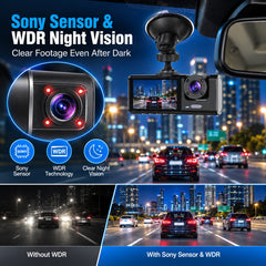 Upgraded 360° Protection Dash Cam: Triple-Lens 1080P Front • Cabin • Rear