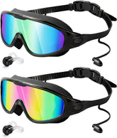 Goggles Swimming Adult Swim-Goggles: Wide View with UV400 Protection Anti Fog No Leak for Men and Women