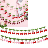 Vibrant & Lightweight Felt Ball Garland (Cherry)