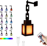 DIY Pixel Lantern Night Light 16-Color RGB USB-C Rechargeable Remote Control Four Modes Gamer Bedroom Decor Unique Birthday Gift Christmas Lights Supplies