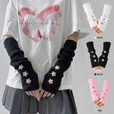 Machine Washable Star-Detail Fingerless Gloves