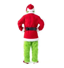Green Shaggy Adult Santa Claus Costume (Complete Set)