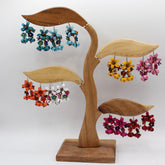 Genuine Handmade Leather Flower Earrings 8 colors