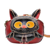 Genuine Handmade Leather baby bat Wristlet / Coin Purse / Wallet /change purse