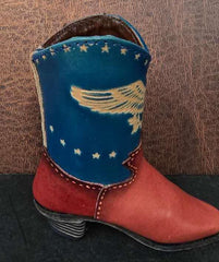 Genuine Handmade Leather Cowboy Boot Home decor /American eagle/Western Design/Decoration/Rodeo gift/Ornament