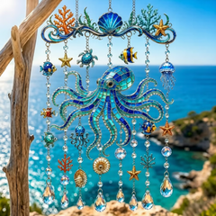Ocean-Themed Crystal Wind Chime – Bring the Ocean Glow to Your Garden