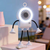 Flexible Robot Desk Fan with LED Light