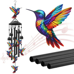 Vintage Hummingbird Wind Chime, Rustproof Outdoor Patio Hanging Ornament