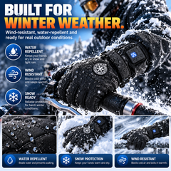 Rechargeable Heated Gloves – 3 Heat Settings, Waterproof Touchscreen Winter Gloves