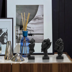 3 Pcs Thinker Statue, Decorative Statues, Silence is Gold Abstract Art Figurine, No Hear No See No Speak Modern Home Resin Sculptures Decorative Objects Decor for Home Office Bookshelf Desktop