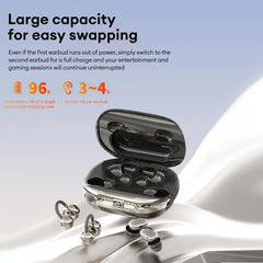 3-in-1 Wireless Earbuds with Power Bank Charging Case – Clip-On & Sleep Bluetooth Headphones
