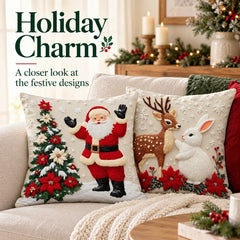 Christmas Pillow Covers 4-Piece Set — Festive Sofa Makeover