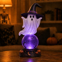 Halloween Raven Crystal Ball Lighted Decor