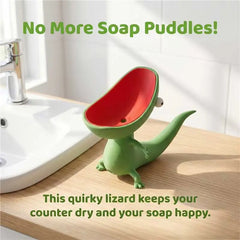Cartoon Lizard PLA Storage Tray, Multi-Purpose Bar Soap Holder & Jewelry Candy Tray, Funny Novelty Desktop Decor Gift for Home
