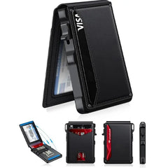 Summer Wins-Minimalist Men’s Slim Wallet: 9 - 13 Cards, Money Clip, ID Window. RFID - Blocking, Aluminum Bifold Pop - Up,summerwins,father'sdaygifts