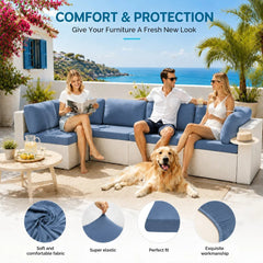 Stretch Sofa Cushion Covers Set (4 / 8 / 12 PCS)