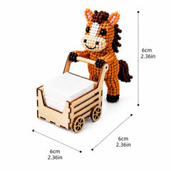 Push & Roll Farm Animal DIY Bead Tissue Cart Kit, Handmade 3D Beaded DIY Kit, Cute Animal Tissue Holder DIY Set,Creative Arts & Crafts Gift for Handicraft Enthusiast Adults Instructions(C)