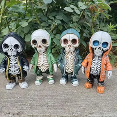 Spooky Halloween Skeleton Dolls, 2pcs Home Decor Sculptures, Decorative Piece, Perfect for Atmosphere Decorations and Ornaments, Ideal for Halloween Celebrations, Figurines