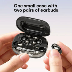 3-in-1 Wireless Earbuds with Power Bank Charging Case – Clip-On & Sleep Bluetooth Headphones