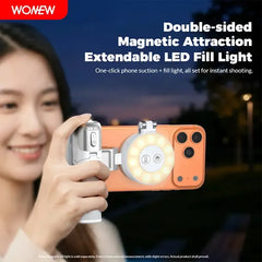 Z3 Magnetic Selfie Stick Tripod – Zoomable Mini Palm Grip with Focus Adjustment Dial