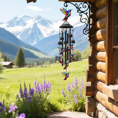 Vintage Hummingbird Wind Chime, Rustproof Outdoor Patio Hanging Ornament