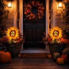 Solar Sunflower Skull Stake Light - Illuminate Your Halloween with Spooky Charm!