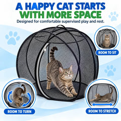 Pop Up Cat Playpen | 32-Inch Breathable Mesh Enclosure for Indoor & Outdoor Use