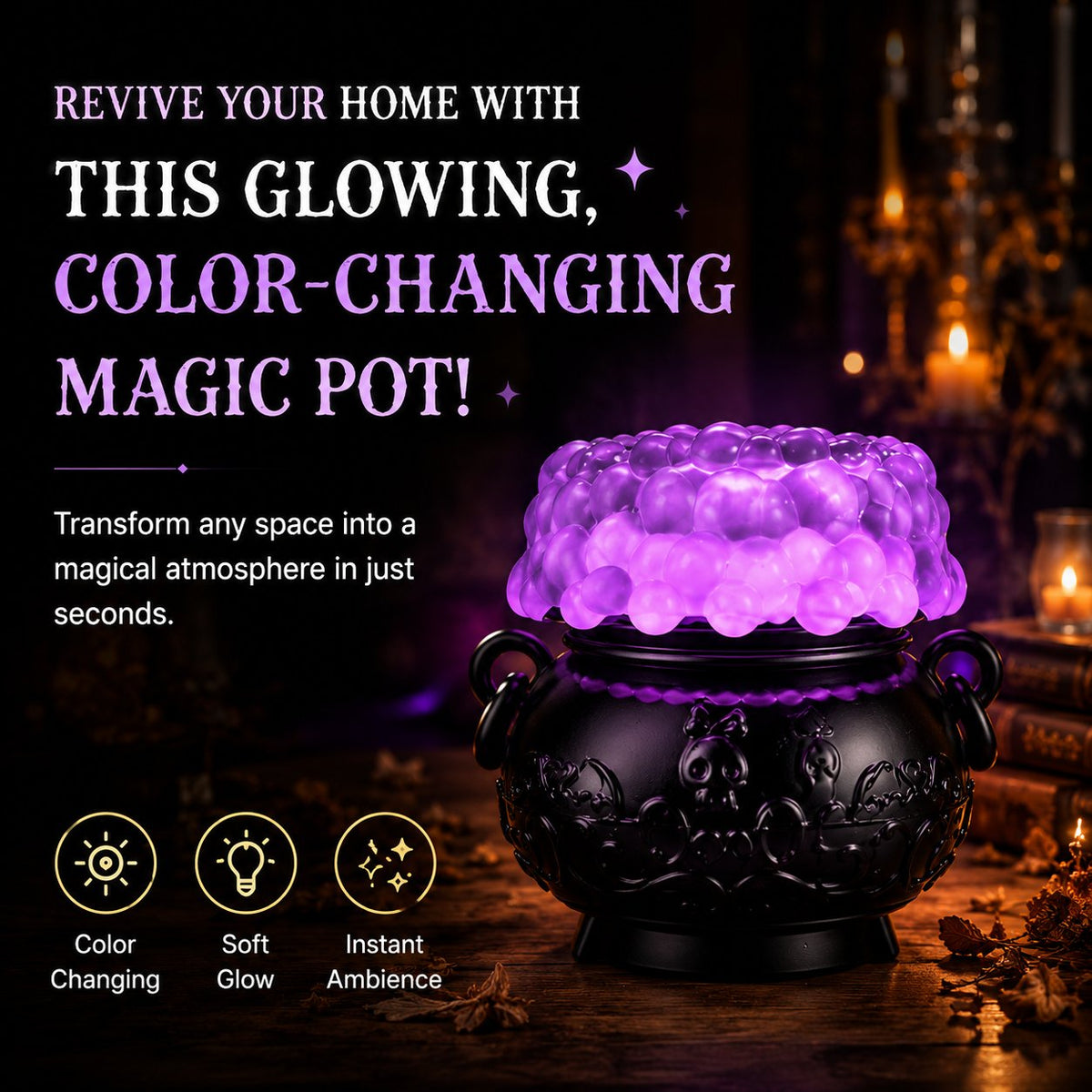 Light-up Color-changing Cauldron Waterglobe