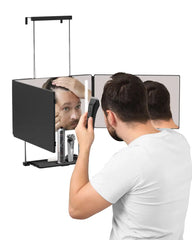Adjustable LED Light 3 Way Mirror, Portable Trifold Mirror for Shaving, Grooming, Hair Styling, Dye Hair, Makeup, Braiding, 360 Degree Mirror
