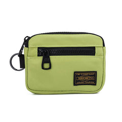 Small Casual Men's Coin Purse Canvas Zipper Short Wallet Retro Key Holder Money Bag