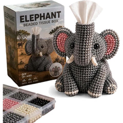 Handmade Beaded Animal Tissue Box, DIY Cute Animal Shaped Bead Tissue Storage Box, Creative Desktop Decorative Tissue Holder for Home Bedroom Office