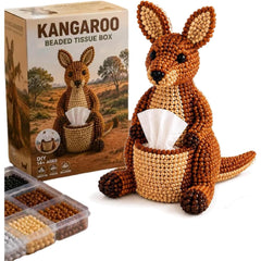 Handmade Beaded Animal Tissue Box, DIY Cute Animal Shaped Bead Tissue Storage Box, Creative Desktop Decorative Tissue Holder for Home Bedroom Office